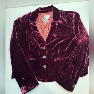 Sundance Silk Blend Velvet Blazer Jacket Large Petite NWT
